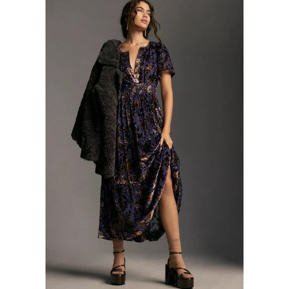 Anthropologie Dresses & Skirts - Anthropologie The Somerset Maxi Dress Velvet Devore Edition Size 2X Bohemian